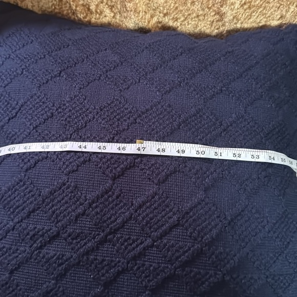 Brentwood Elegant Blue Woven Cotton Textured Square Throw Pillow - Picture 5 of 7